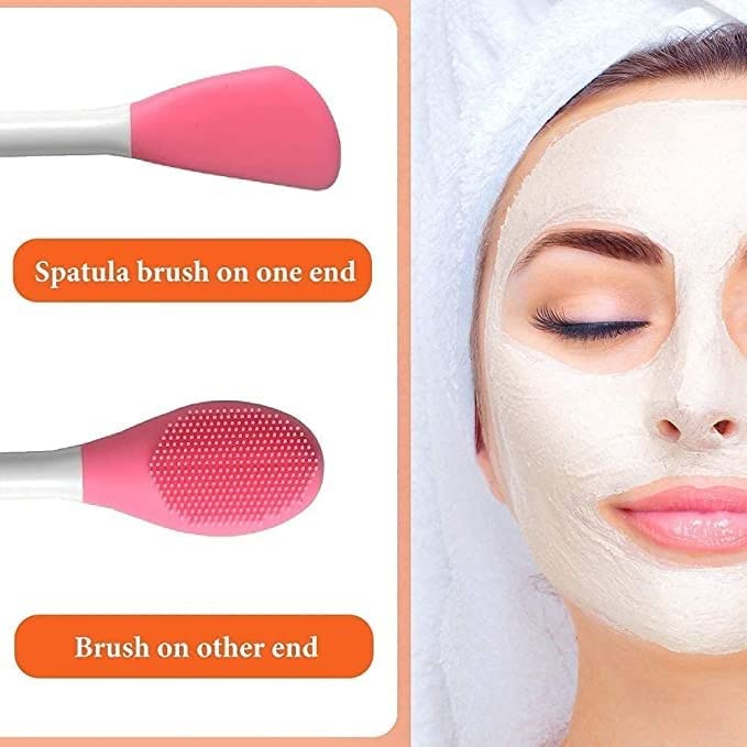 Double Ended Silicone Face Mask & Cleansing Brush | Soft Reusable Skincare Applicator | Pack of 2