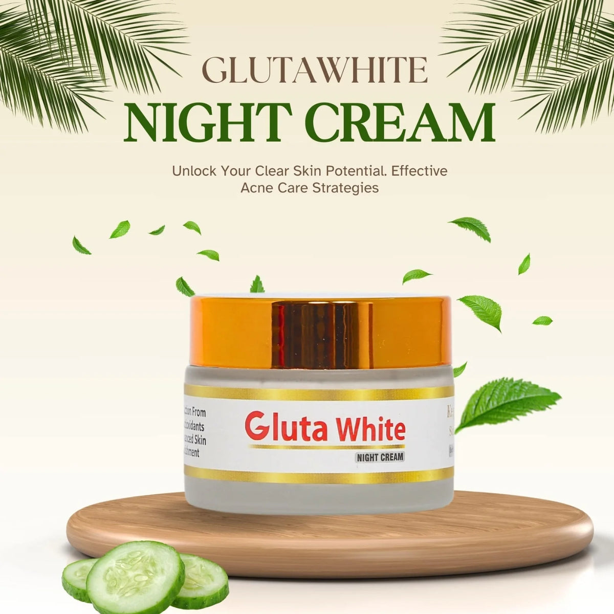 Gluta White Day & Night Cream | Whitening Anti-Aging Hydrating 50g Face Care