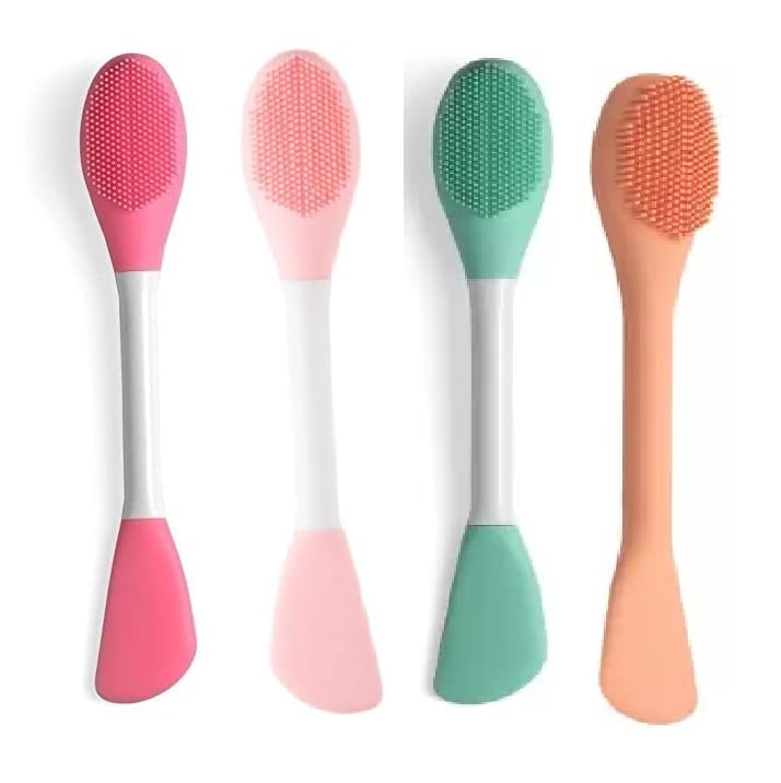 Double Ended Silicone Face Mask & Cleansing Brush | Soft Reusable Skincare Applicator | Pack of 2