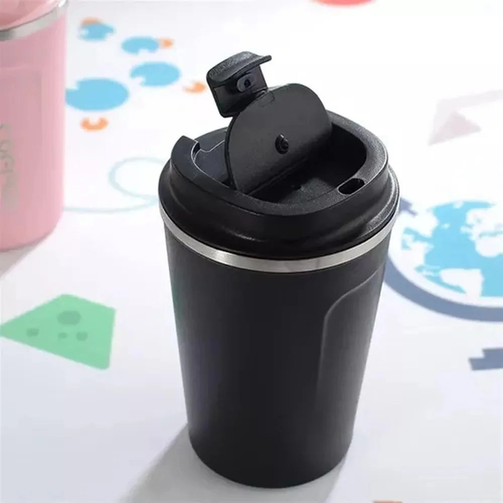 Black 510ML Stainless Steel Vacuum Insulated Thermos Flask Travel Mug with Temperature Display